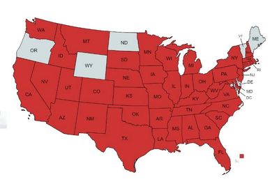 Image shows the states where we shipped flags.