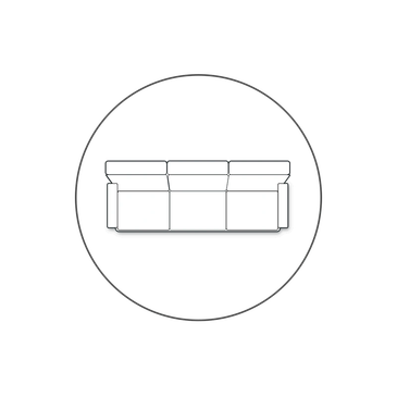 Top-down view of a sofa illustration.