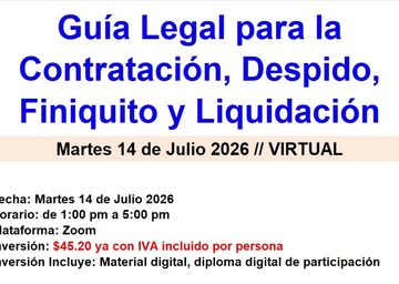 Guía legal virtual sobre contratación, despido, finiquito y liquidación.