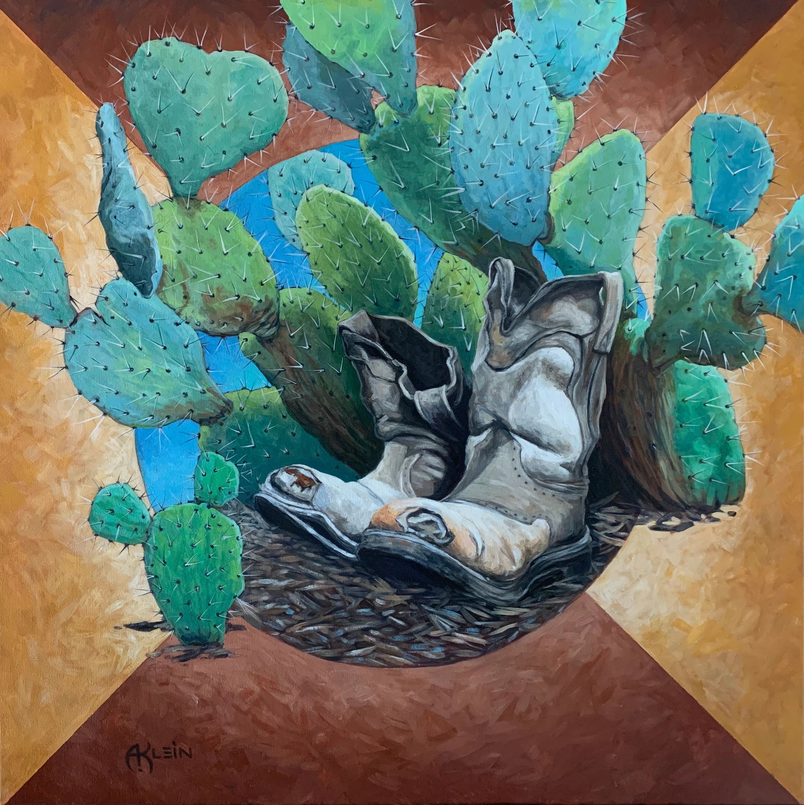 Old boots and cactus