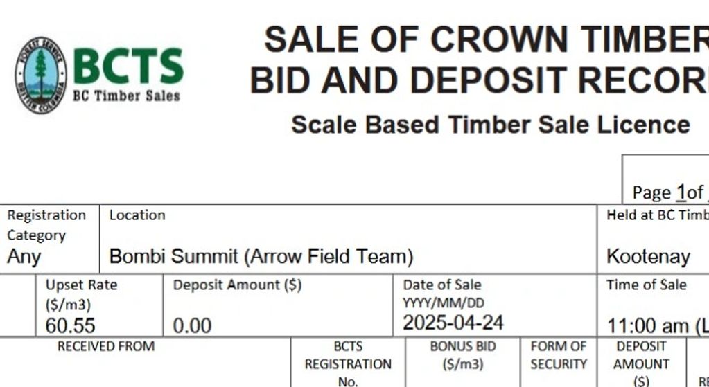 Cai Creek - sale of block