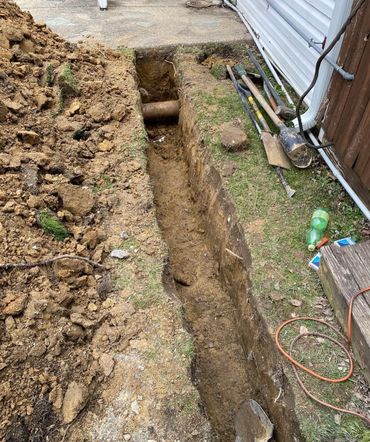 dig up for trench drain line