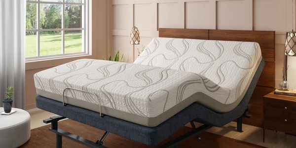 queen adjustable bed with memory foam mattress