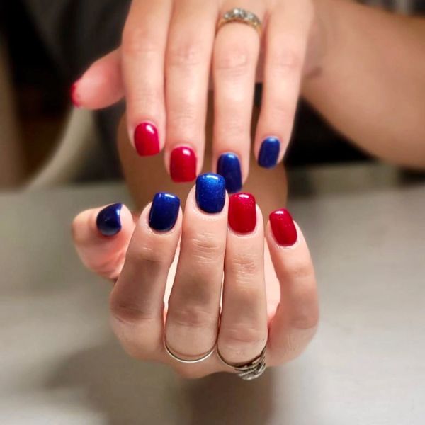 RED AND BLUE NAILS
