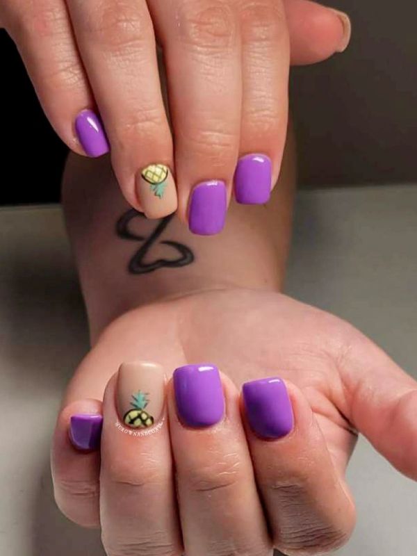 PINEAPPLE NAIL ART BY NAIL TECHNICIAN