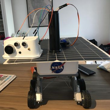 NASA Mars Rover with Head and Solar Panel