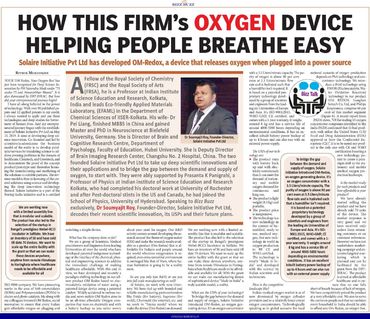 On a leading daily for the innovation of Solaire's Oxygen Maker OM REDOX YOUR OXYGEN BOX.