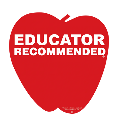 Red badge with white text saying Educator Recommended.