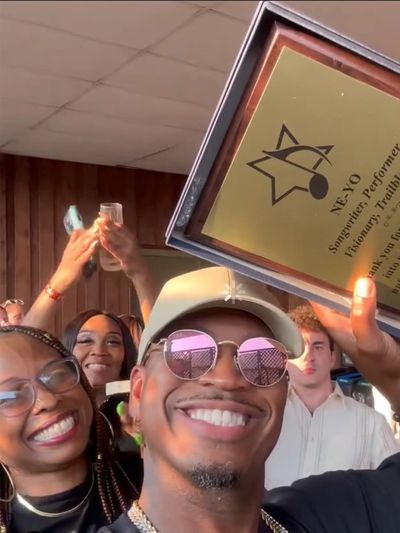 NE-YO with his original recognition & Shaundra, July 28, 2026—the moment that inspired THE SHAUNIE™