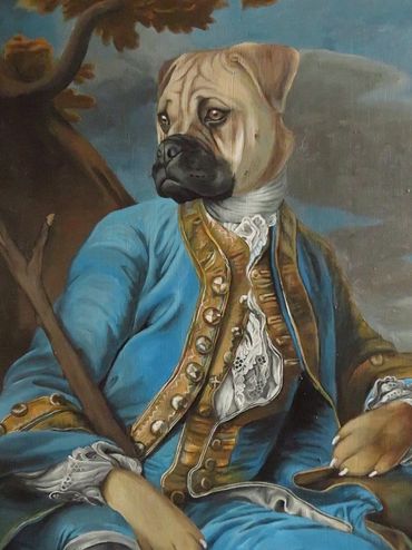 Paws to Reflect. 16x20" Acrylic on canvas.