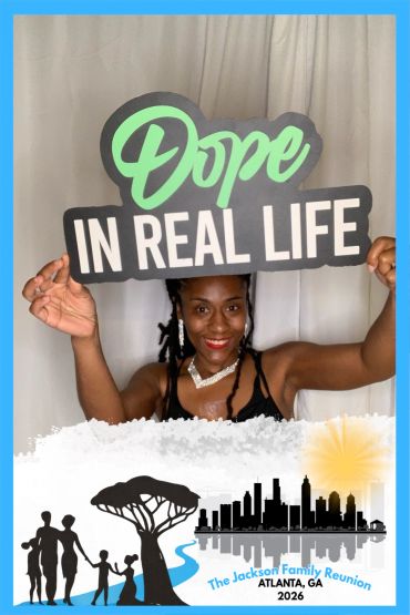 Woman holding a sign that says Dope In Real Life