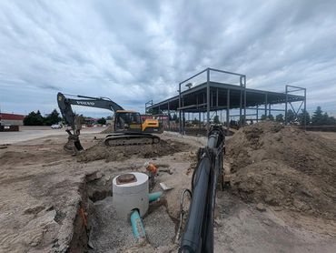 Hald Construction heavy equipment at industrial construction site