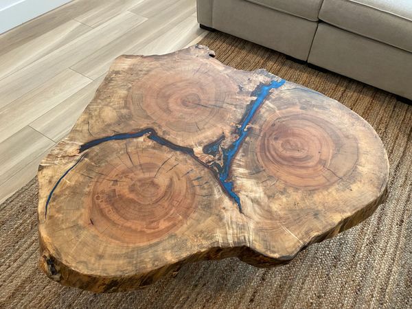 Spalted Maple live edge cookie table with Caribbean accents
