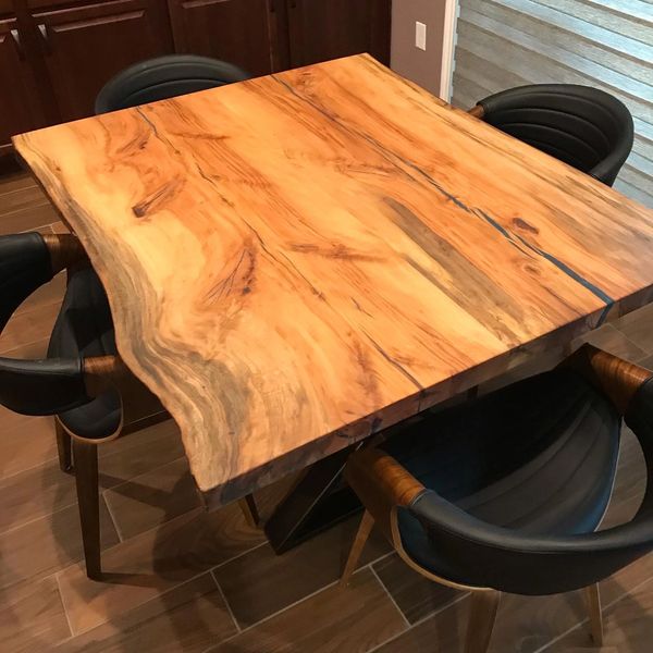 small pecan live edge table