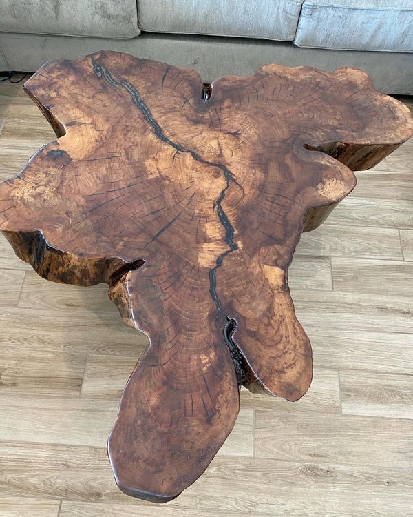 American Elm live edge cookie table with black