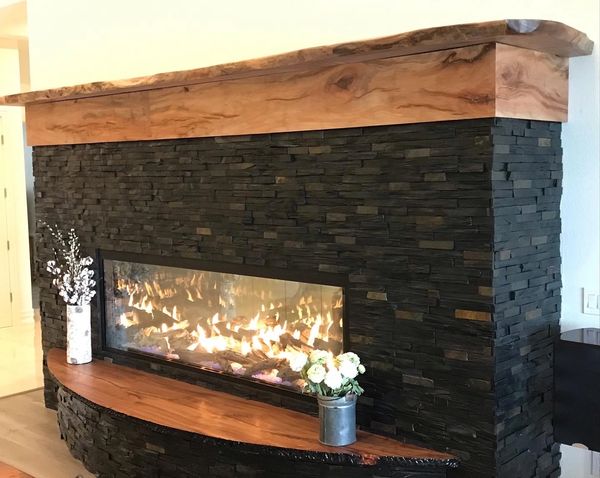 sycamore live edge mantel
