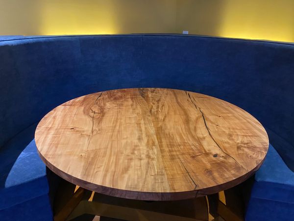 large sycamore round table