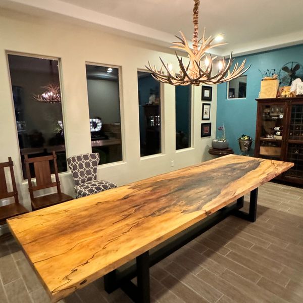 12ft super spalted sycamore dining table