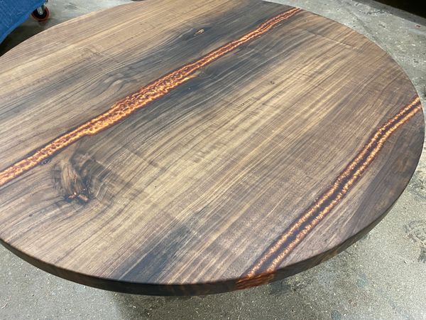 Round sweetgum table