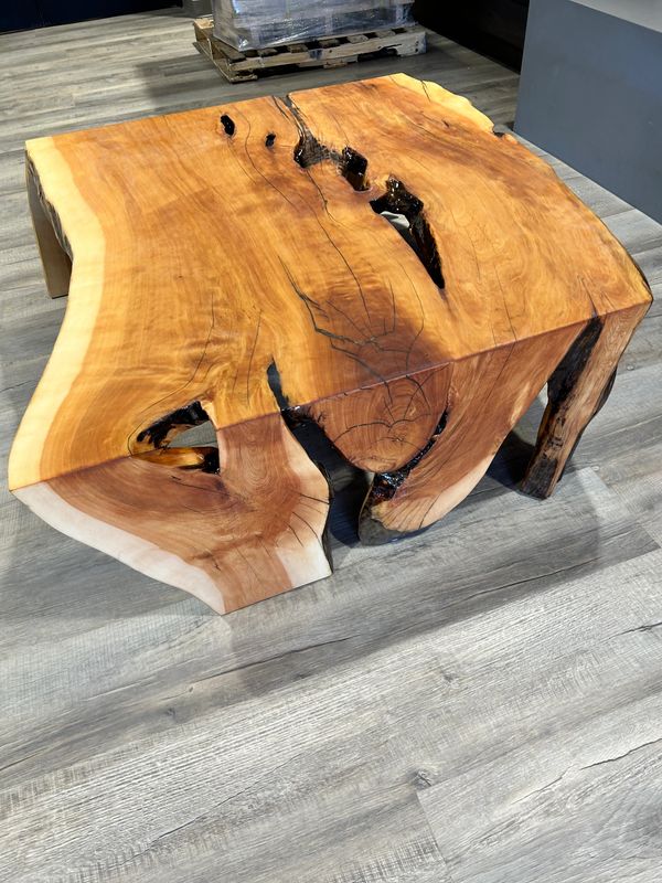 double waterfall alligator juniper coffee table