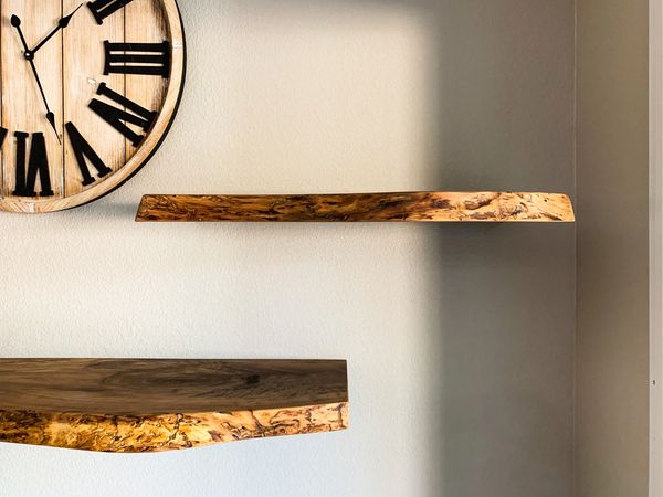 Spalted sycamore shelves