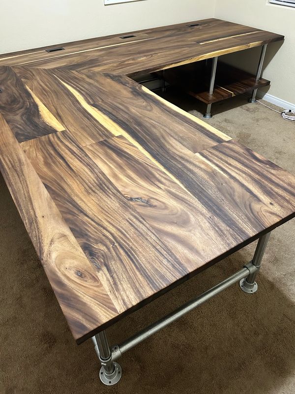 Rain tree butcher block style desk