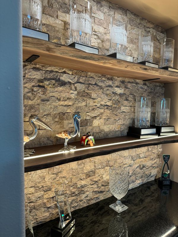 Black walnut shelves