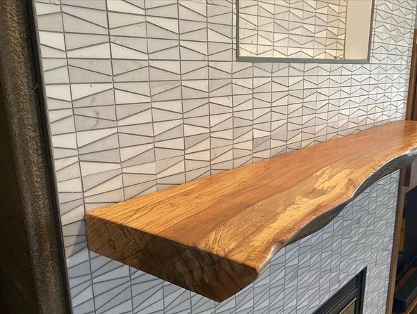 Pecan live edge shelf