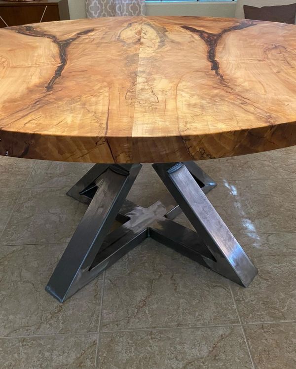 Spalted Maple round with copper