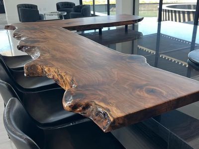 Live edge sweet gum overlay bar top