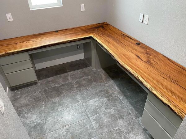 Pecan corner desk