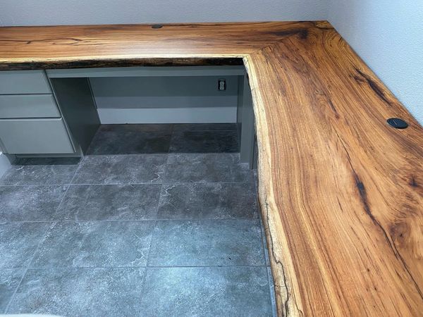 Pecan corner desk