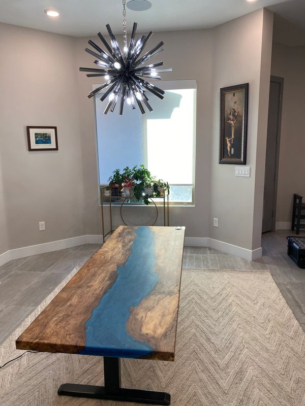 sycamore desk with carribean