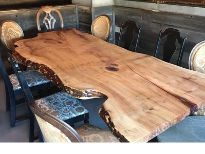 Full slab pecan live edge table