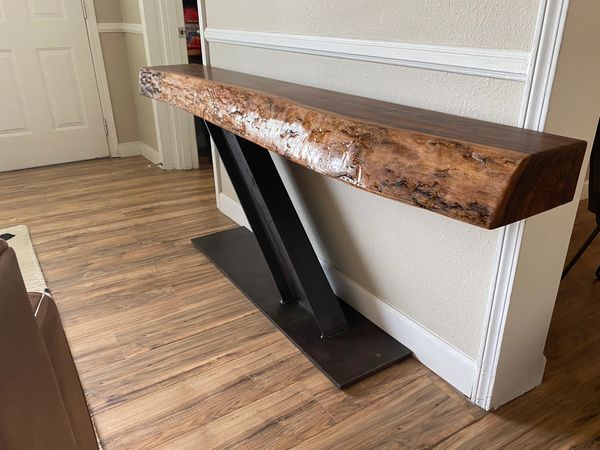 Cherry thick live edge beam table