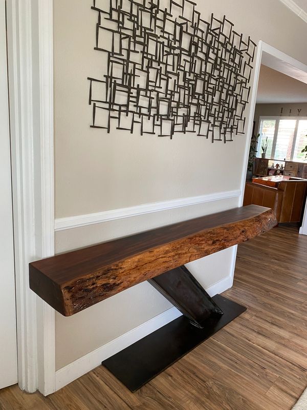 Cherry thick live edge beam table