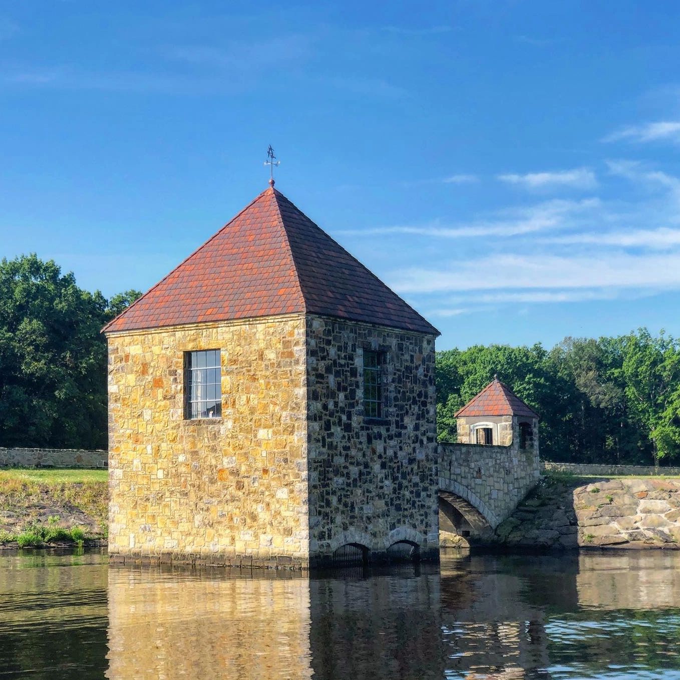 The Amazing Gatehouse on Pymatuning lake.  This controls the water which flows through Pittsburgh