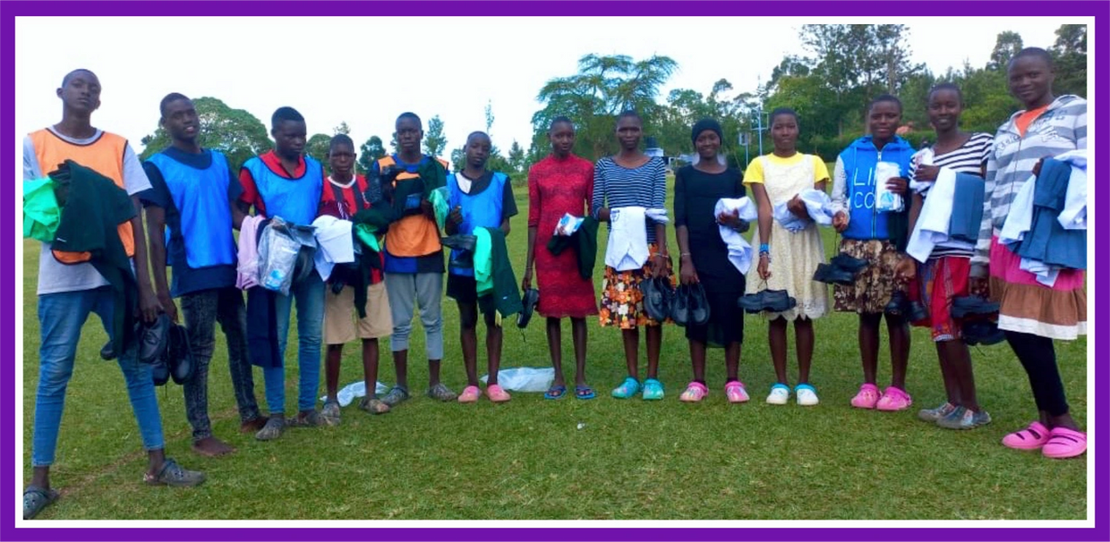 The teenagers have received their school uniforms already.
