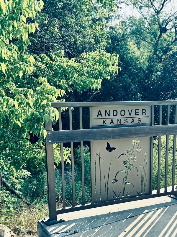 the Redbud Trail passing behind new event venue in Wichita, KS area located in Andover, Kansas