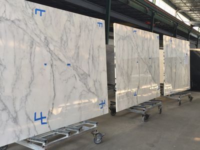 statuary slabs staged for approval prior to fabrication