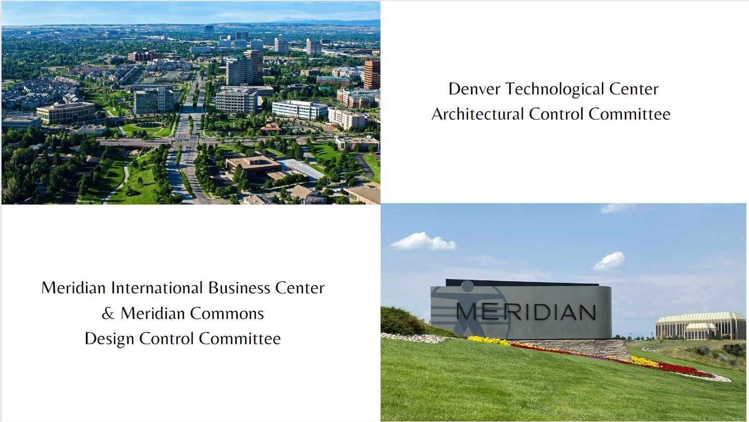 Denver Tech Center view and Meridian monument.