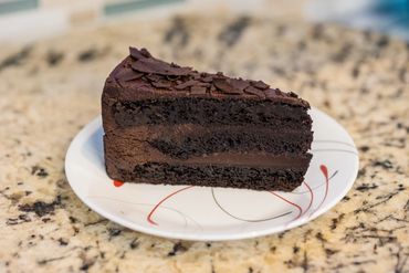 slice of chocolate cake