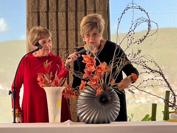 Hetty Shurtleff presented a special demonstration on floral arranging.