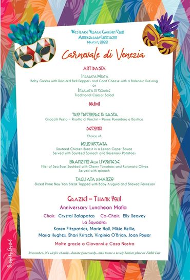 Close-up of the menu.