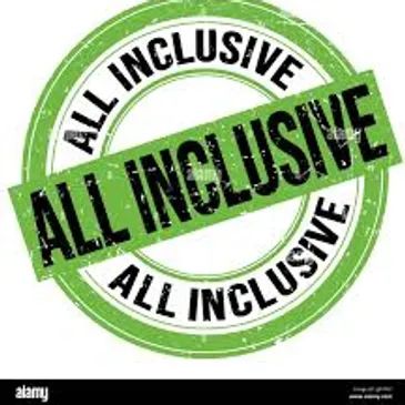 Green stamped emblem with 'All Inclusive' text.