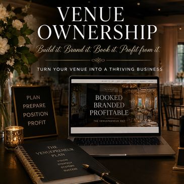 Workspace promoting venue ownership and business success.