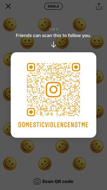 This is the Domestic Violence not me Instagram scan code