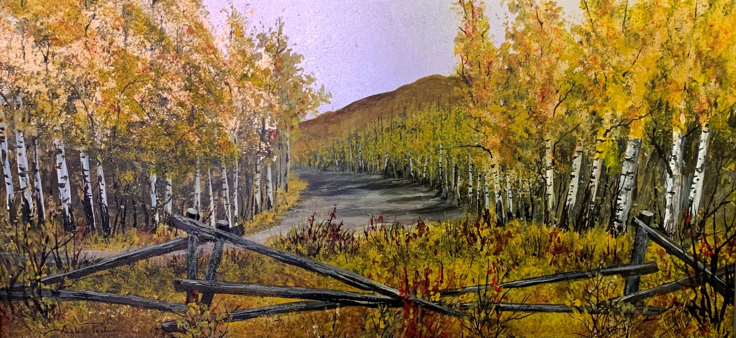 Silver and gold leaf Landscape
