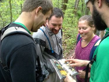 nature guides for a school event in the hocking hills showing what a plant can be used for