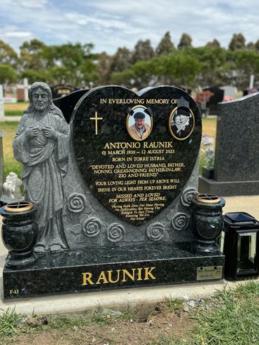 Jesus carving headstone